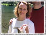 Karin Calde with her 7lb. Steelhead caught on the McKenzie on July 30, 2006.